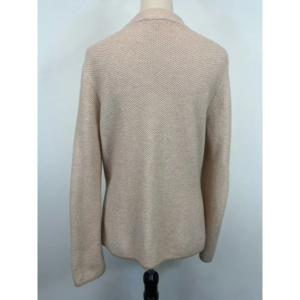 United Colors of‎ Benetton Cashmere Blend Cardigan Tan Cream Textured Sz S